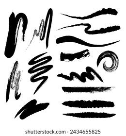 Set of vector brush strokes