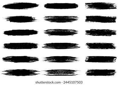 Set of vector brush strokes