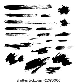 Set of vector brush strokes