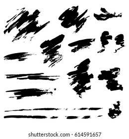 Set of vector brush strokes