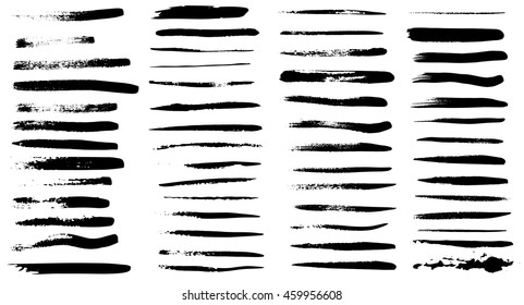 Set of vector brush strokes. Art brush.