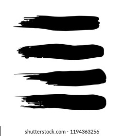 set of vector brush strokes for decor and logo.Set of grunge brush strokes