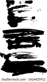 Set of vector brush strokes. Dirty ink texture splatters. Grunge rectangle text boxes