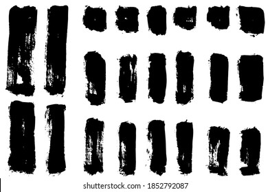 Set vector brush strokes  Dirty ink texture splatters  Grunge rectangle text boxes	
