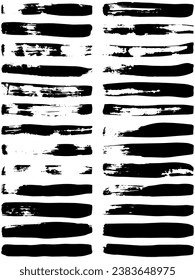 Set of vector brush strokes. Dirty ink texture splatters. Grunge rectangle text boxes
