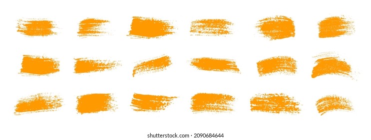 Set of vector brush strokes. Grunge design elements. Ink splatters. Vector paintbrush set. 