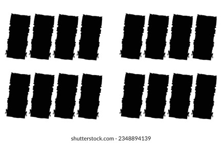 Set of vector brush strokes grunge badge brush hand drawn pencil black sticker