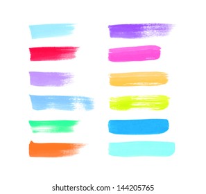 Set of vector brush strokes hand painted / watercolor stains collection. Grunge style