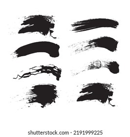 Set of vector brush strokes, brush texture vector