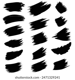 Set of vector brush strokes For use in design work