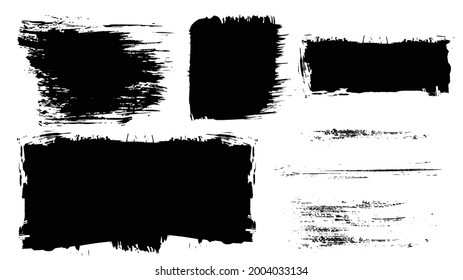 Set of vector brush strokes. Watercolor stains, ink blots. Grunge elements for trending abstract posters.