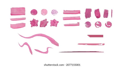 Set of vector brush strokes. Watercolor vector brush set. 