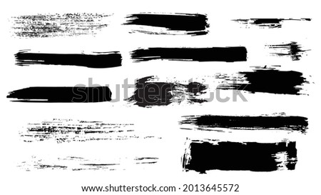 Set of vector brush strokes. Watercolor stains, ink blots. Grunge elements for trending abstract posters.