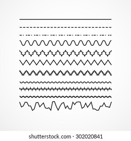 Set of vector brushes. Abstract hand drawn ink strokes. Lines