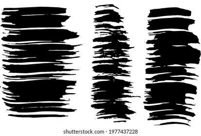 Set of vector brushes, brush stroke patterns. Grunge design elements for social networks. Rectangular text fields. Textured messy disaster banners for stories and social media posts.