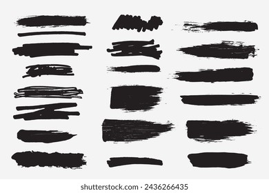 set vector brushes, ink brush strokes