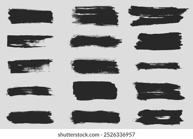 Set pinceles de Vector, pinceladas de tinta
