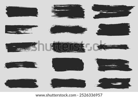 set vector brushes, ink brush strokes

