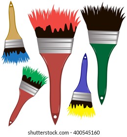 Set of vector brushes to paint, for repair. Vector illustration.
