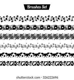 Set of vector brushes of the symbols of playing cards