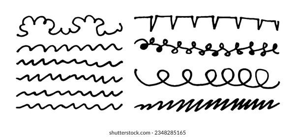 Set of vector brushes. Text frames and grunge patches. Highly detailed abstract vector backgrounds.