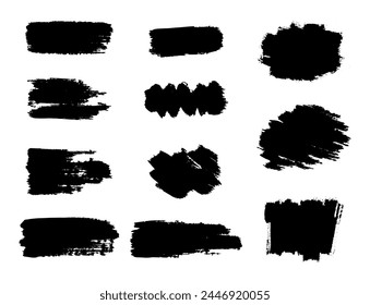 Set of vector brushes. Text frames and grunge patches. Highly detailed abstract vector backgrounds.