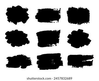 Set of vector brushes. Text frames and grunge patches. Highly detailed abstract vector backgrounds.