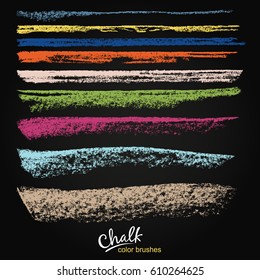 A set of vector brushstrokes. Chalk and charcoal. Paint spots. Grunge texture.
Brushes are stored in the palette. Designed for registration of various design projects: posters, banners. 
