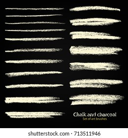 A set of vector brushstrokes. Chalk and charcoal. Paint spots. Grunge texture.
A high resolution. Brushes are stored in the palette. Designed for registration of various design projects. Stock vector
