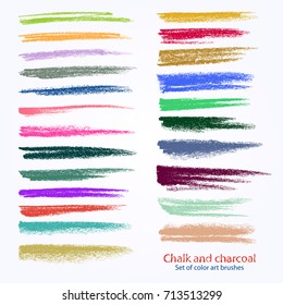A set of vector brushstrokes. Chalk and charcoal. Paint spots. Grunge texture.
A high resolution. Brushes are stored in the palette. Designed for registration of various design projects. Stock vector

