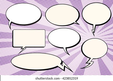 Set of vector bubbles comic text