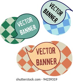 set of vector bubbles in retro style