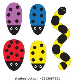 A set of vector bugs and a snake