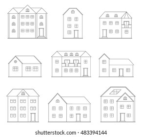 Set of vector buildings