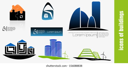 set of vector buildings design