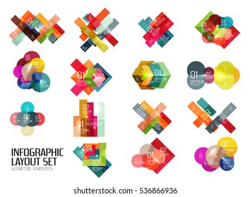 Set of vector buiness infographics templates for workflow layouts, diagrams, number options or web design