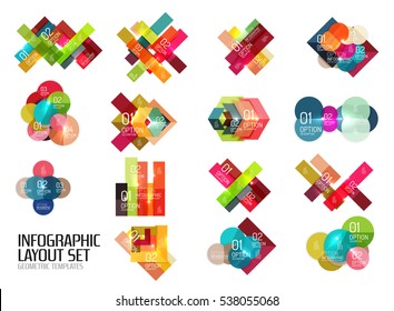 Set of vector buiness infographics templates for workflow layouts, diagrams, number options or web design
