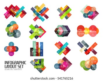 Set of vector buiness infographics templates for workflow layouts, diagrams, number options or web design