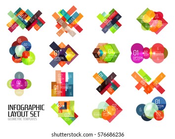 Set of vector buiness infographics templates for workflow layouts, diagrams, number options or web design