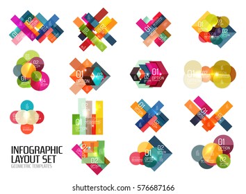 Set of vector buiness infographics templates for workflow layouts, diagrams, number options or web design