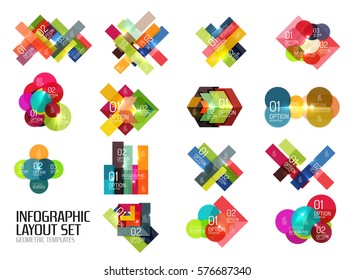 Set of vector buiness infographics templates for workflow layouts, diagrams, number options or web design