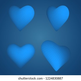 set of vector bulk hearts for medicine and holiday