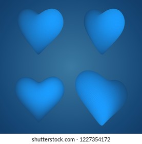 set of vector bulk hearts for medicine and holiday