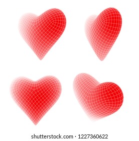 set of vector bulk hearts for medicine and holiday