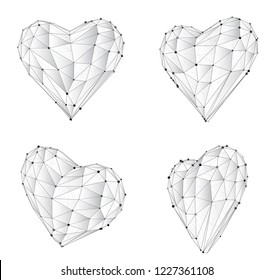 set of vector bulk hearts for medicine and holiday