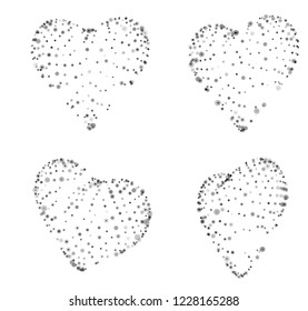 set of vector bulk hearts for medicine and holiday