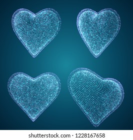 set of vector bulk hearts for medicine and holiday