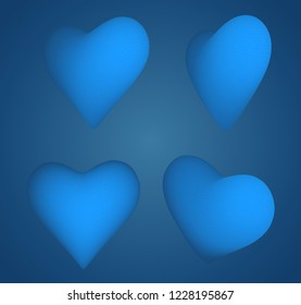 set of vector bulk hearts for medicine and holiday
