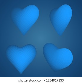 set of vector bulk hearts for medicine and holiday