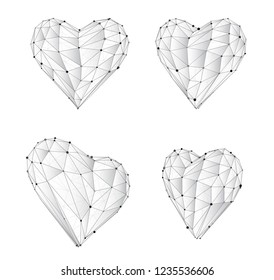 set of vector bulk hearts for medicine and holiday